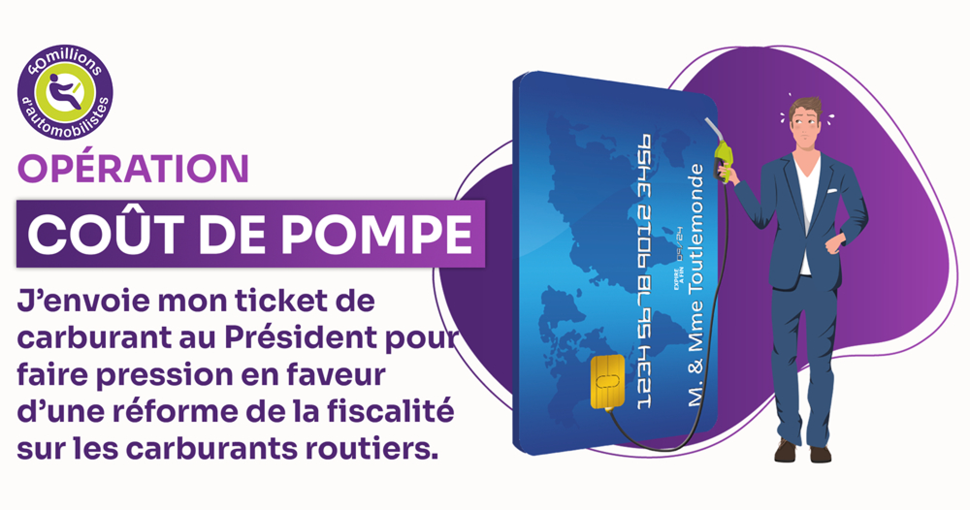 Op&eacute;ration "Co&ucirc;t de pompe", pour une r&eacute;forme de la fiscalit&eacute; sur les carburants !