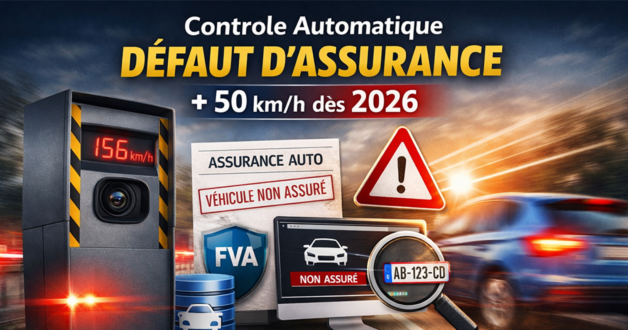 Radars et d&eacute;faut d&rsquo;assurance : les v&eacute;hicules flash&eacute;s &agrave; +50 km/h contr&ocirc;l&eacute;s automatiquement en 2026